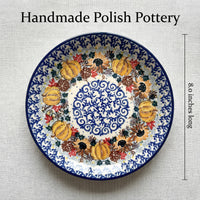 Harvest Bounty Gravy Boat & Plate Polish Pottery