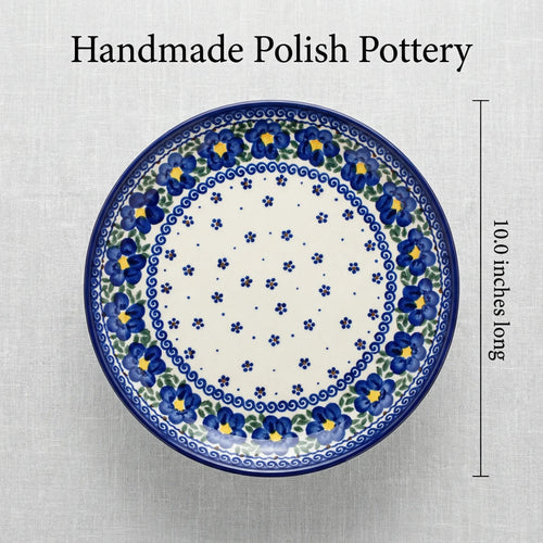 Spring Blossom Cake Plate Polish Pottery