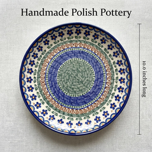 Aztec Flower Cake Plate Polish Pottery