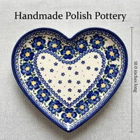 Spring Blossom Large Heart Plate Polish Pottery