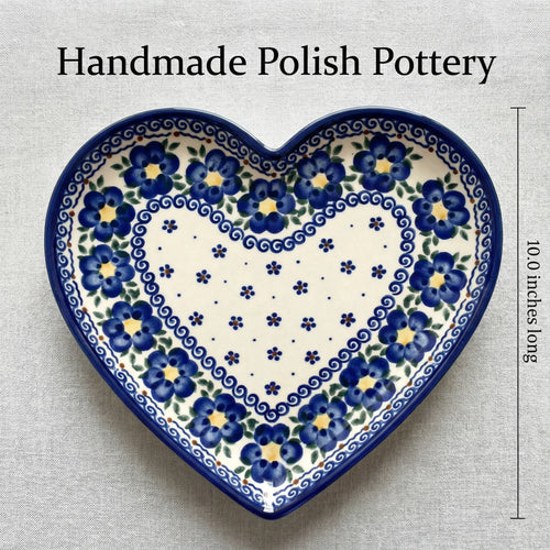 Spring Blossom Large Heart Plate Polish Pottery