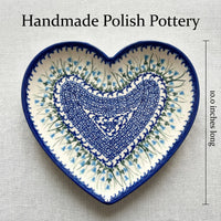 Misty Large Heart Plate Polish Pottery