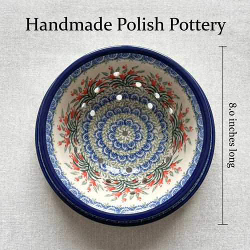 Spring Tulip Berry Bowl & Plate Polish Pottery