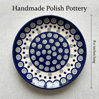 Peacock Swirl Berry Bowl & Plate Polish Pottery