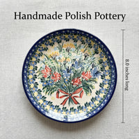 Day Lily Bouquet Berry Bowl & Plate Polish Pottery