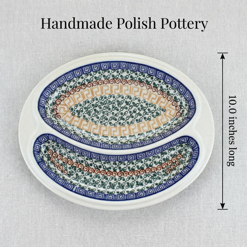 Athena Bratwurst Plate Polish Pottery