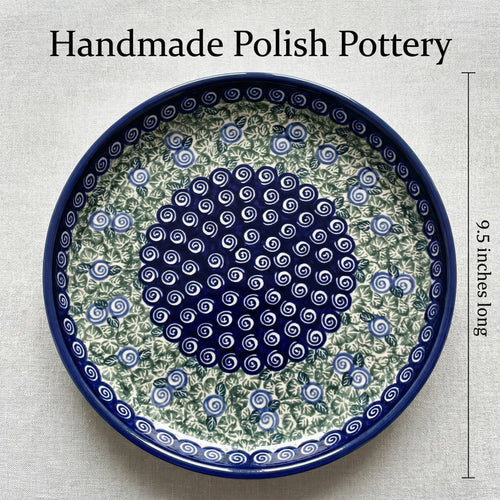 Seaside Swirl Torte Plate Polish Pottery