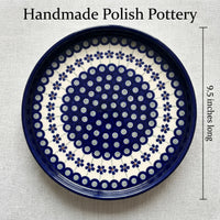 Flowering Peacock Torte Plate Polish Pottery