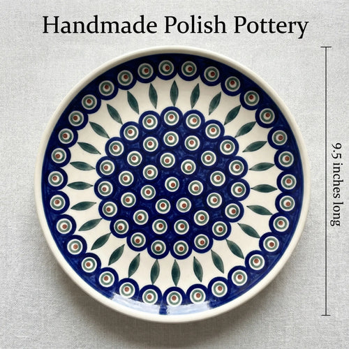 Peacock Torte Plate Polish Pottery