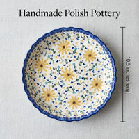 Polish Pottery Dimensions Yellow Daisy Pie Plate