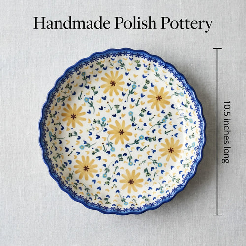 Polish Pottery Dimensions Yellow Daisy Pie Plate