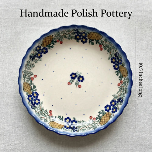 Polish Pottery Dimensions Pinecone Pie Plate