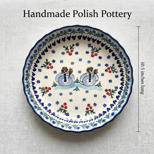 Polish Pottery Dimensions Frosty Duo Pie Plate