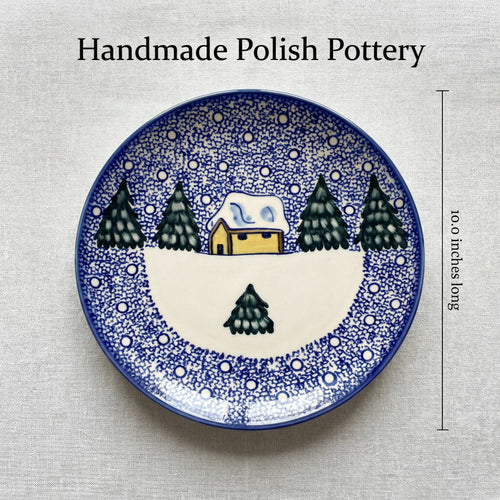Polish Pottery Dimensions Winter Forest Dinner Plate
