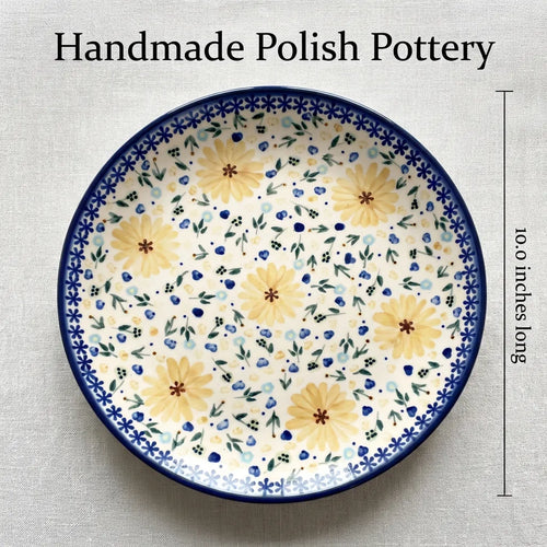 Polish Pottery Dimensions Yellow Daisy Dinner Plate