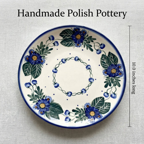 Forget Me Not Dinner Plate Polish Pottery