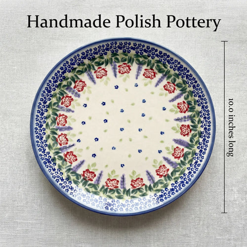 Roses Are Red Dinner Plate Polish Pottery