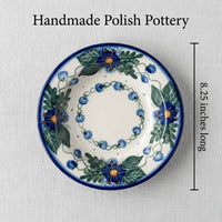 Polish Pottery Dimensions Forget Me Not Soup Plate with Rim