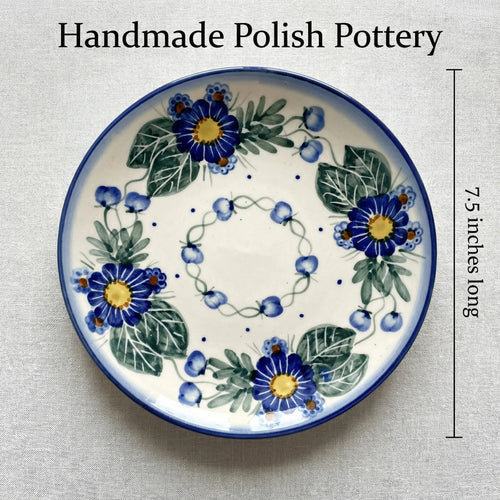 Polish Pottery Dimensions Forget Me Not Dessert Plate