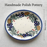 Polish Pottery Dimensions Pinecone Dessert Plate