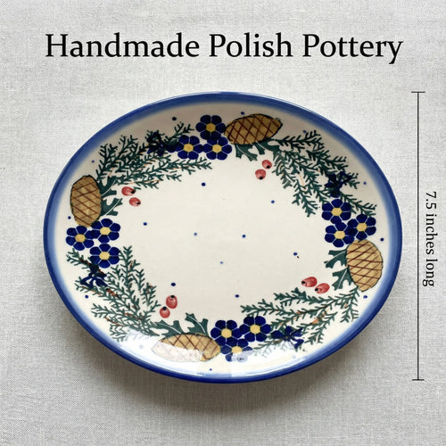 Polish Pottery Dimensions Pinecone Dessert Plate