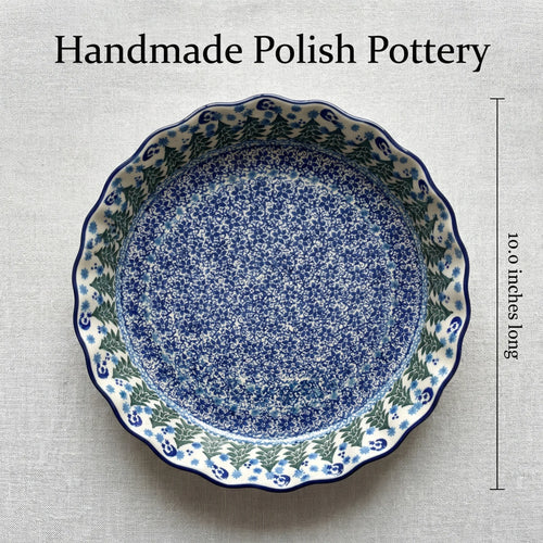 Evergreen Magic Pie Plate Polish Pottery
