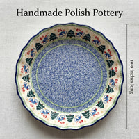 Winter Bells Pie Plate Polish Pottery