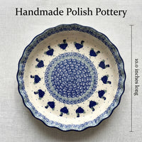 Polish Pottery Dimensions Barnyard Rooster Pie Plate