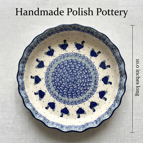Polish Pottery Dimensions Barnyard Rooster Pie Plate