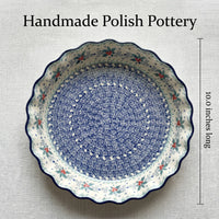 December Joy Pie Plate Polish Pottery