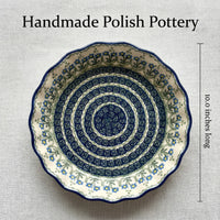 Blue Posy Pie Plate Polish Pottery