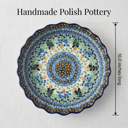 Lily of the Valley Pie Plate Polish Pottery