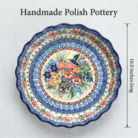 Hummingbird Pie Plate Polish Pottery