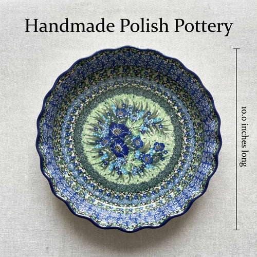 Polish Pottery Dimensions Sapphire Fields Pie Plate