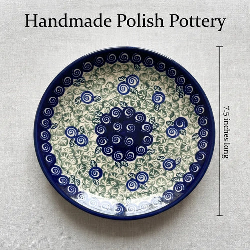 Seaside Swirl Dessert Plate Polish Pottery