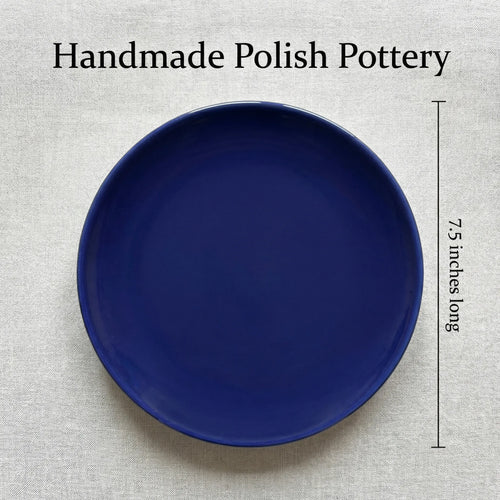 Polish Pottery Dimensions Cobalt Dessert Plate