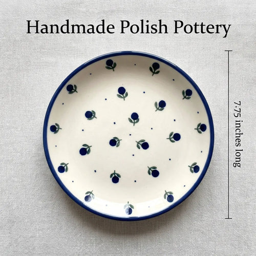Polish Pottery Dimensions Blueberry Dessert Plate