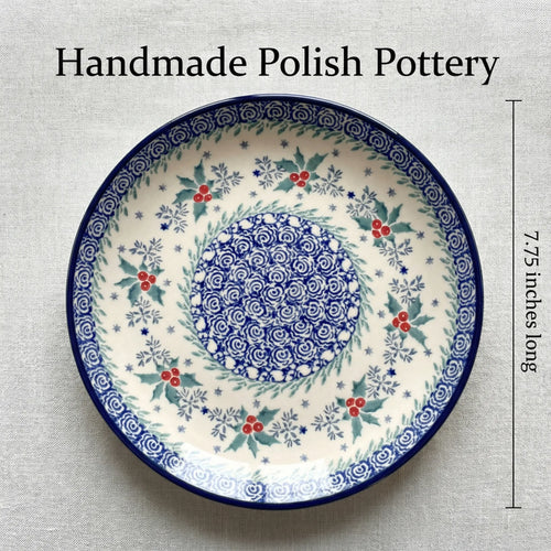 Polish Pottery Dimensions December Joy Dessert Plate
