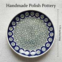 Polish Pottery Dimensions Peacock Swirl Dessert Plate