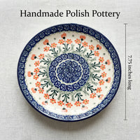 Polish Pottery Dimensions Peach Posy Dessert Plate