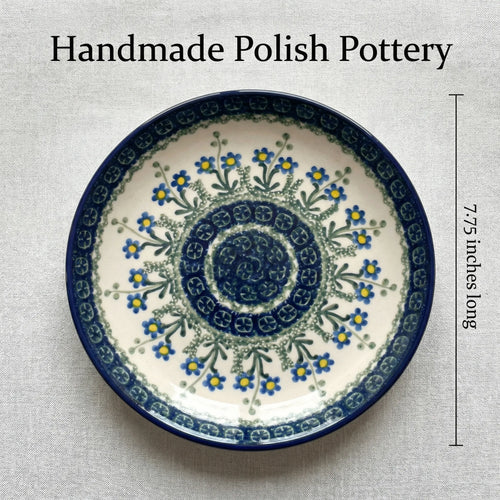 Polish Pottery Dimensions Blue Posy Dessert Plate