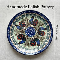Polish Pottery Dimensions Rooster Row Dessert Plate