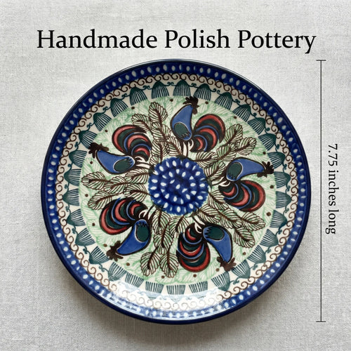 Polish Pottery Dimensions Rooster Row Dessert Plate