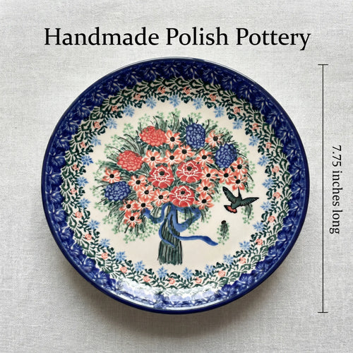 Polish Pottery Dimensions Blush Bouquet Dessert Plate