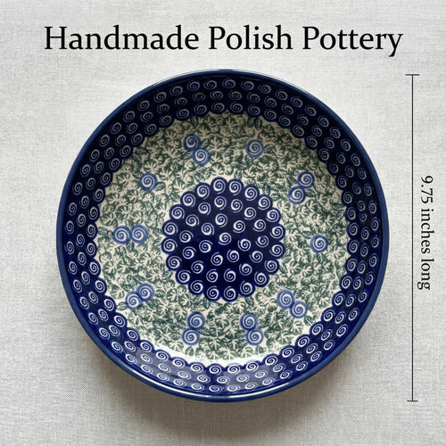 Seaside Swirl Pie Plate Polish Pottery