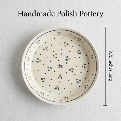 Country Meadow Pie Plate Polish Pottery