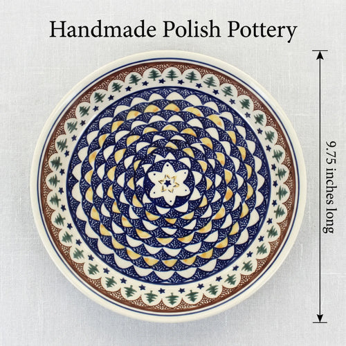 Polish Pottery Dimensions Evergreen Pie Plate