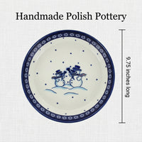 Frosty Friend Pie Plate Polish Pottery