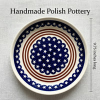 Stars & Stripes Pie Plate Polish Pottery