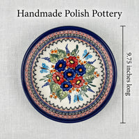 Floral Butterfly Pie Plate Polish Pottery